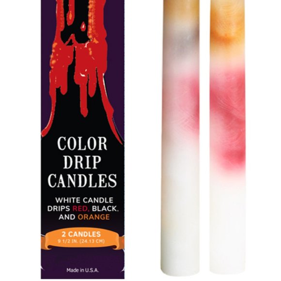 ⭐️2 FOR $20⭐  HALLOWEEN MULTI-COLOR DRIP TAPER CANDLES - Set of 2 - Picture 3 of 3